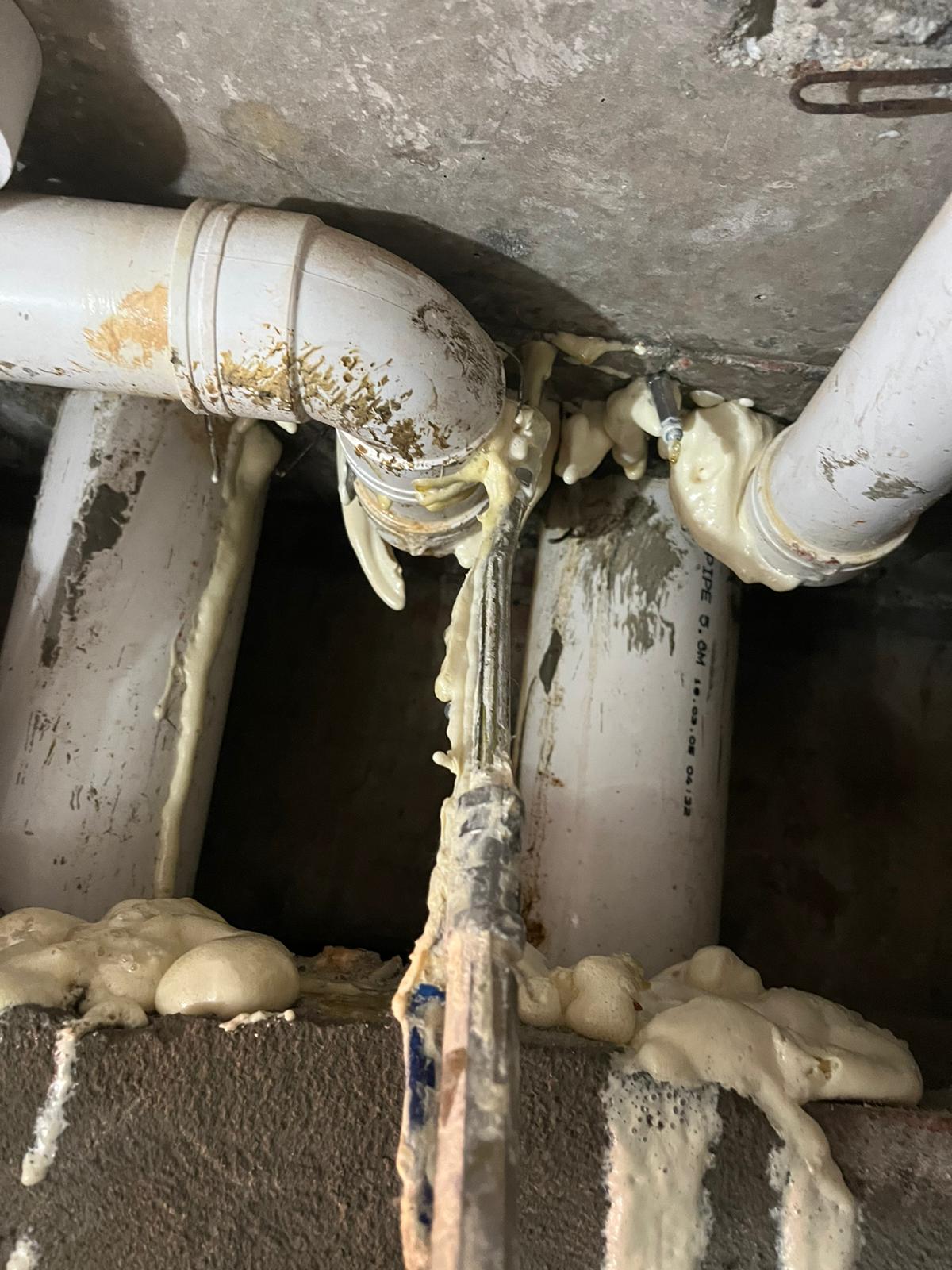 Pressure grouting PU injection - during work