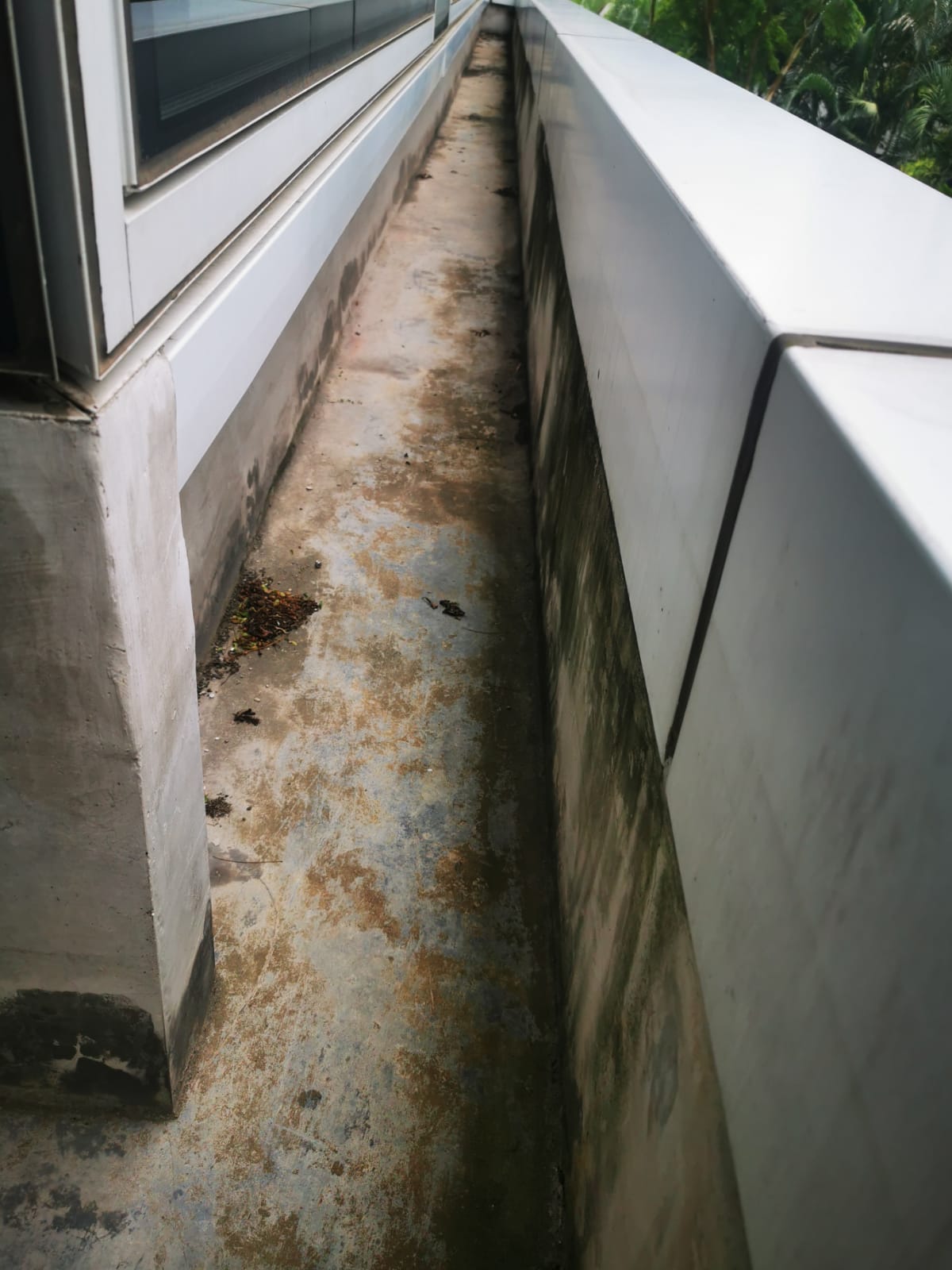 RC gutter 5 layers membrane system - before work