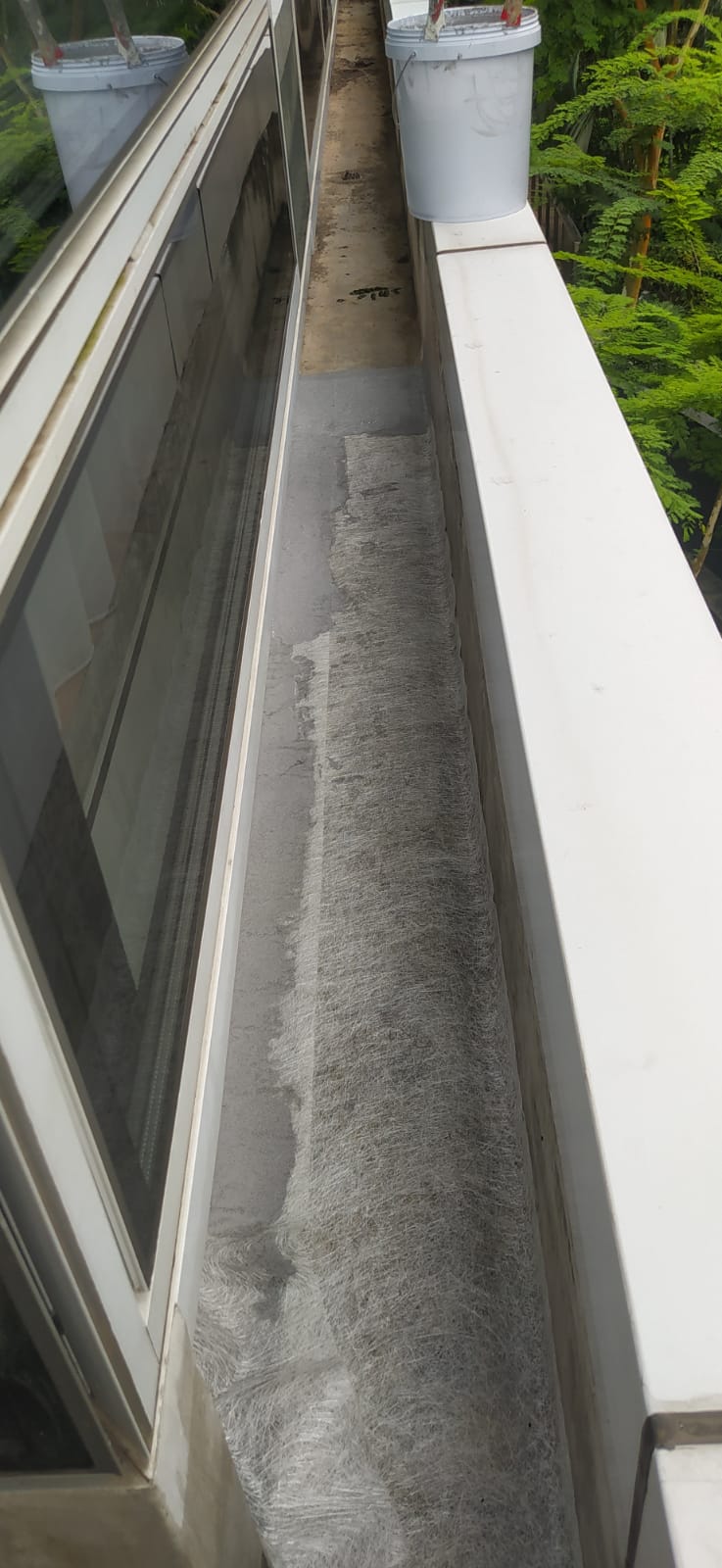 RC gutter 5 layers membrane system - during work, process